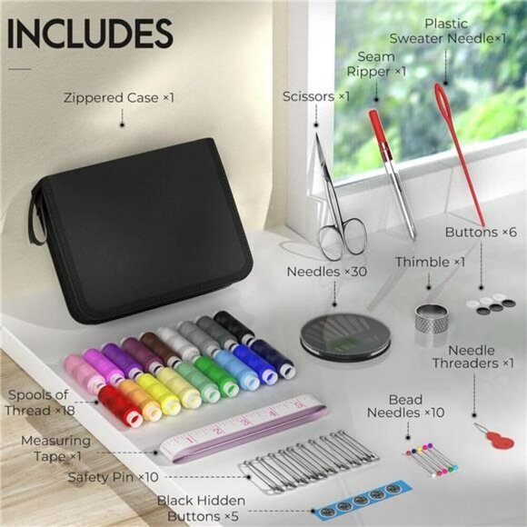 Sewing Kit Gifts for Mom Grandma Women Men Adults Kids Teens Beginner Portable - Picture 4 of 7